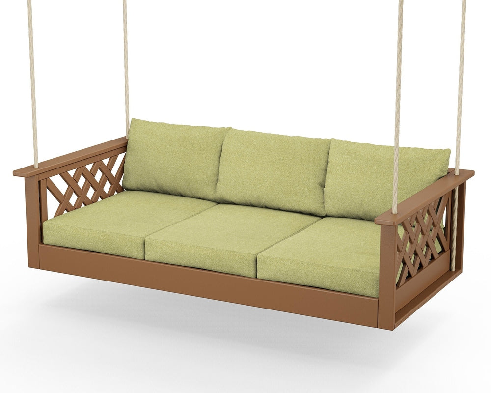 Wovendale Daybed Swing - Teak / Chartreuse Boucle