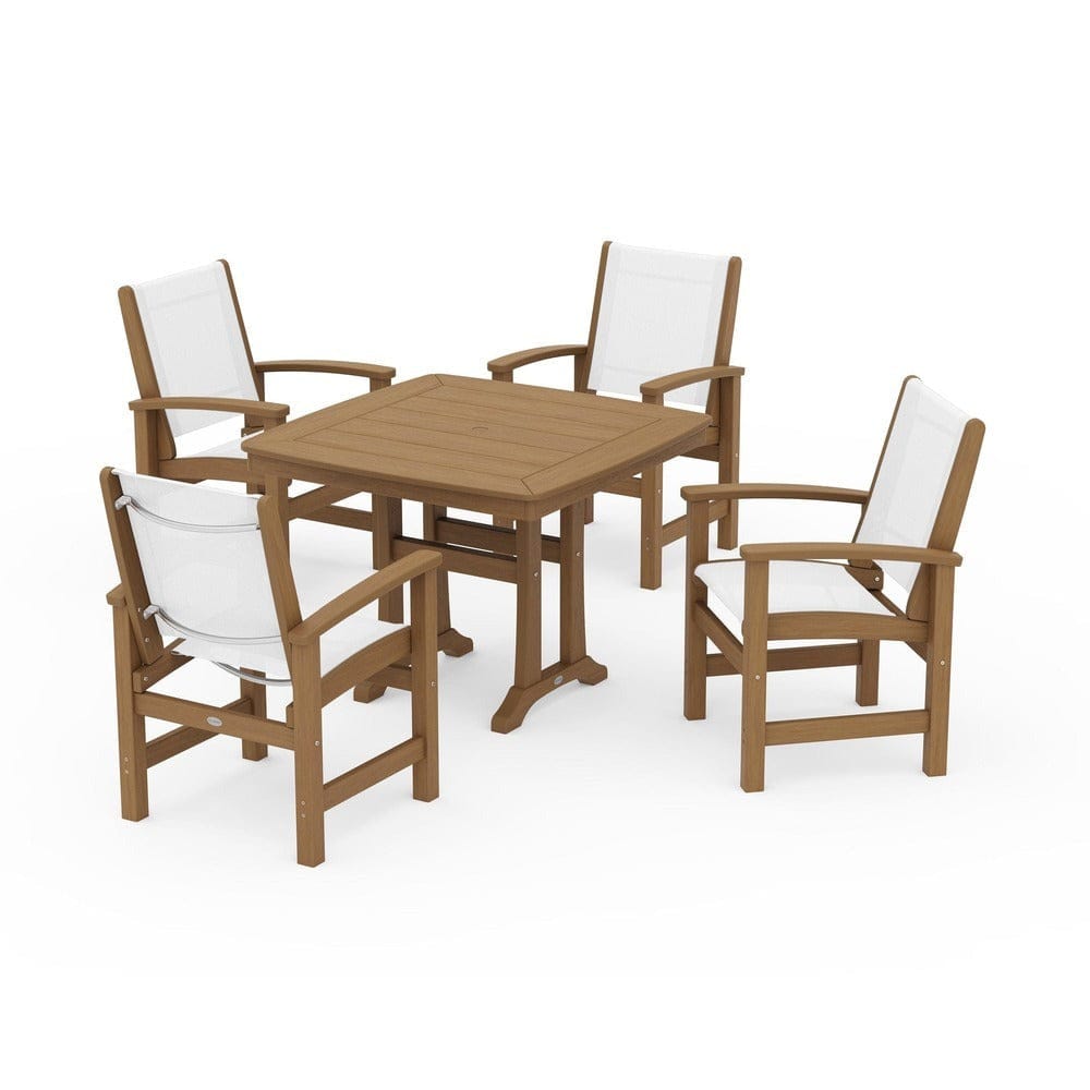 POLYWOOD® - Coastal 5-Piece Dining Set with Trestle Legs - PWS966