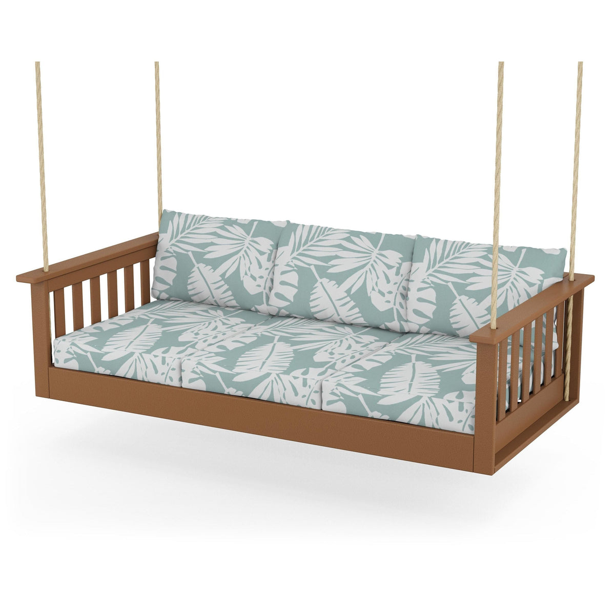 Vineyard Daybed Swing - Teak / Leaf Glacier Spa