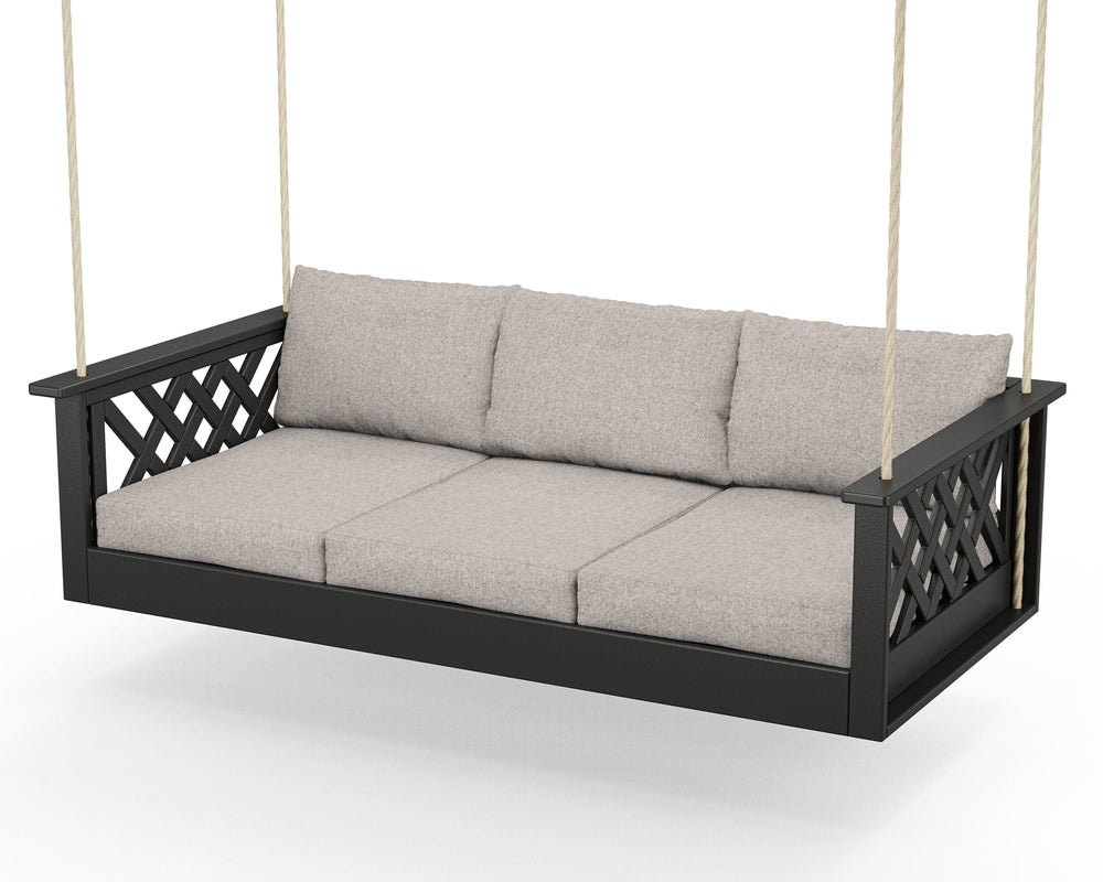 Wovendale Daybed Swing - Black / Weathered Tweed