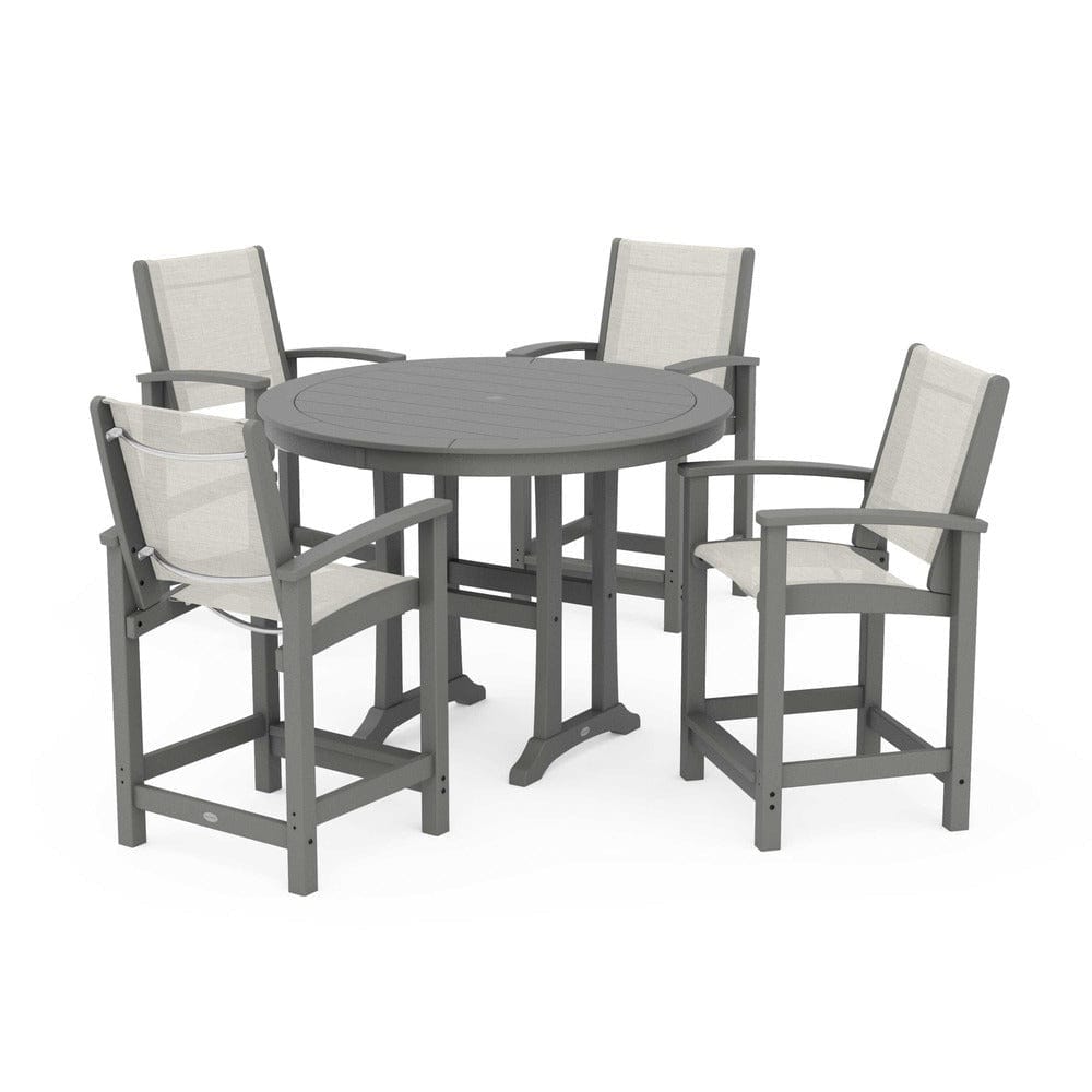 POLYWOOD® - Coastal 5-Piece Counter Set - PWS319 Outdoor Furniture POLYWOOD®