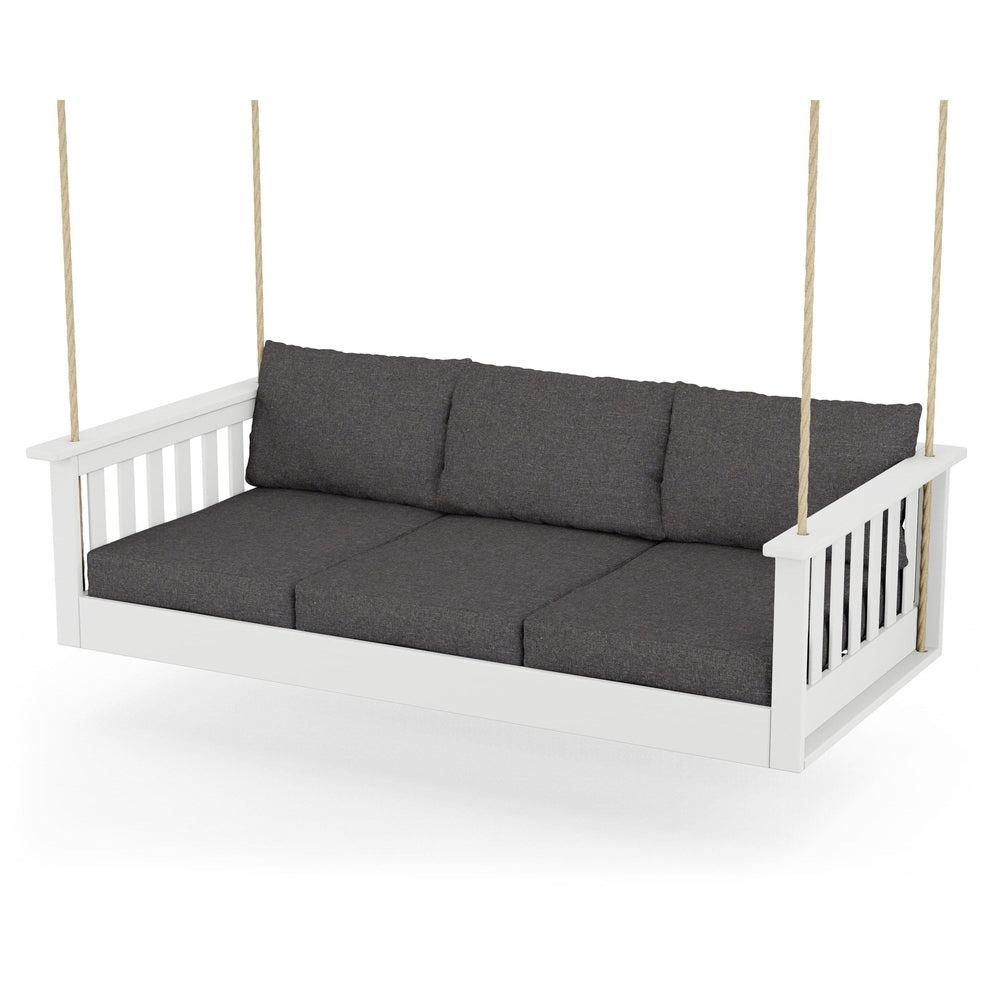 Vineyard Daybed Swing - White / Ash Charcoal