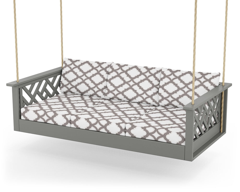 Chippendale Daybed Swing - Slate Grey / Trellis Grey Mist
