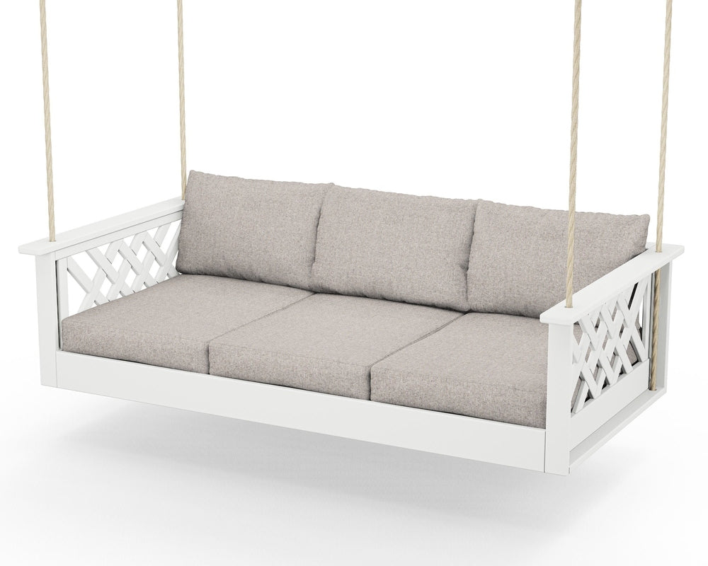 Wovendale Daybed Swing - White / Weathered Tweed