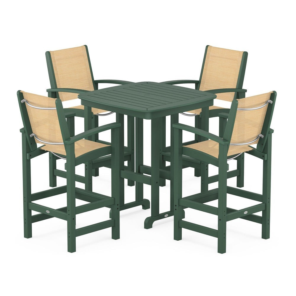 POLYWOOD® Coastal 5-Piece Bar Set - PWS210-1 Outdoor Furniture POLYWOOD®