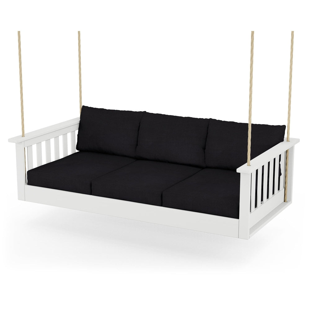Vineyard Daybed Swing - White / Midnight Linen