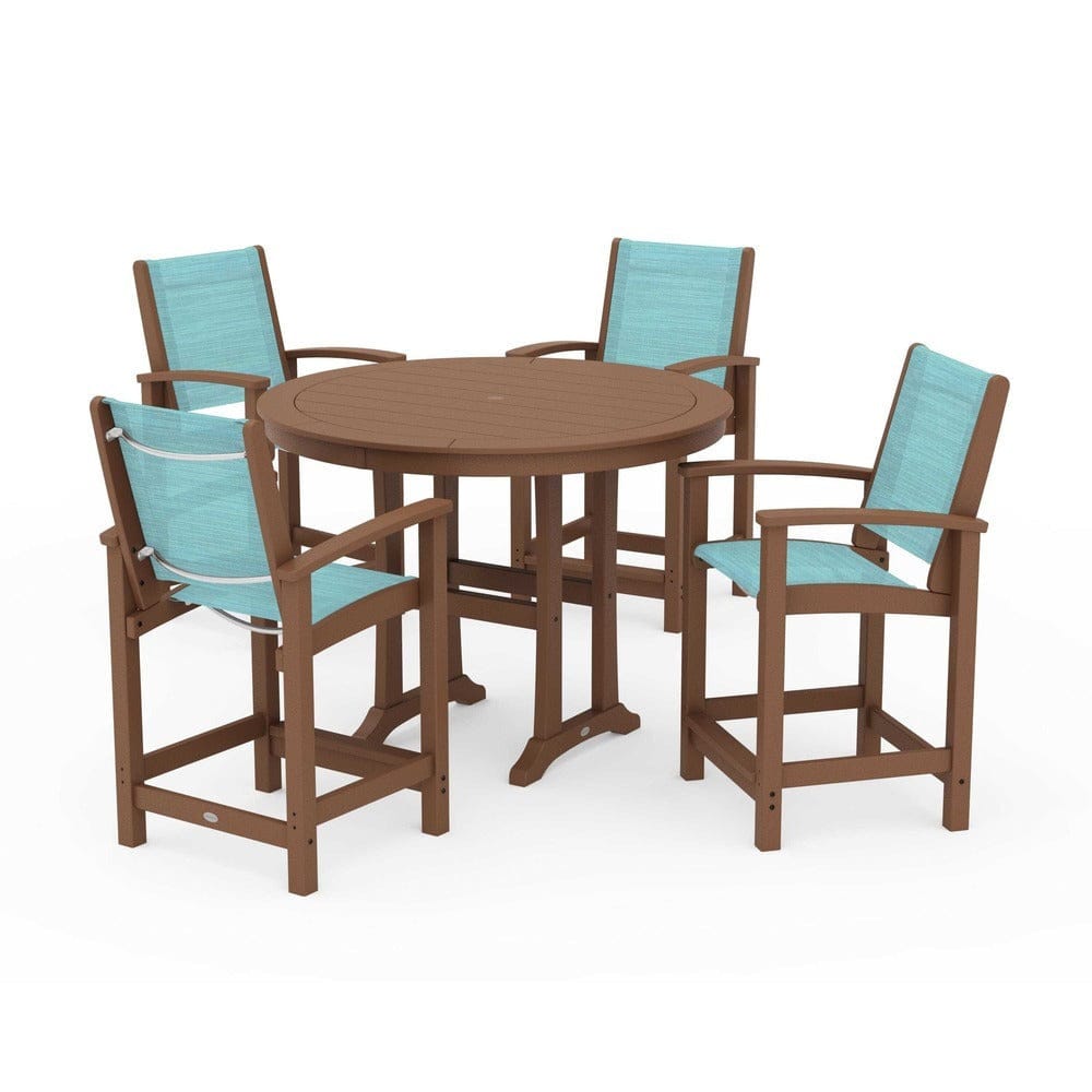 POLYWOOD® - Coastal 5-Piece Counter Set - PWS319 Outdoor Furniture POLYWOOD®