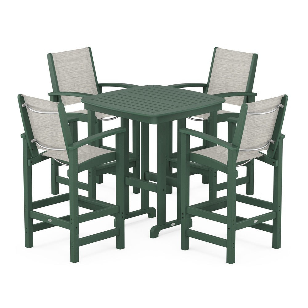 POLYWOOD® Coastal 5-Piece Bar Set - PWS210-1 Outdoor Furniture POLYWOOD®