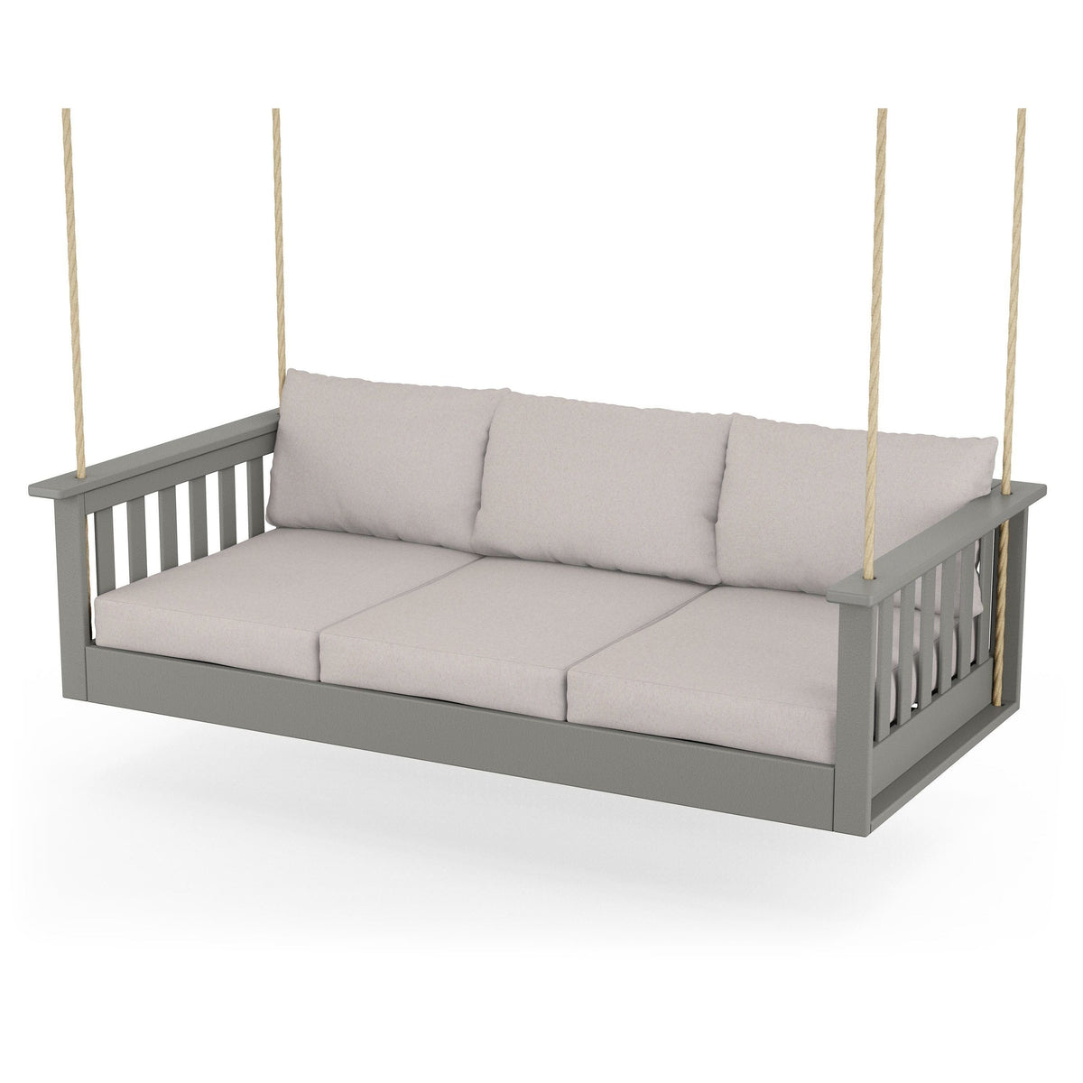 Vineyard Daybed Swing - Slate Grey / Dune Burlap
