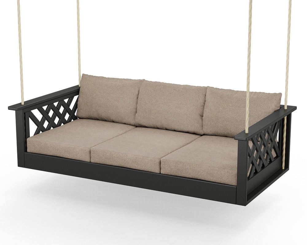 Wovendale Daybed Swing - Black / Spiced Burlap