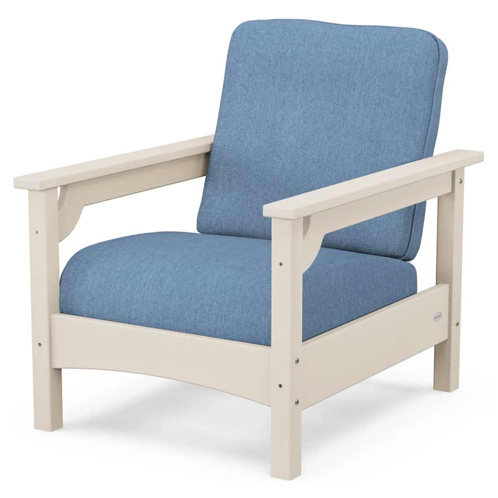 POLYWOOD® Outdoor Furniture Sand / Sky Blue POLYWOOD® - Club Chair - PWCLC23GY