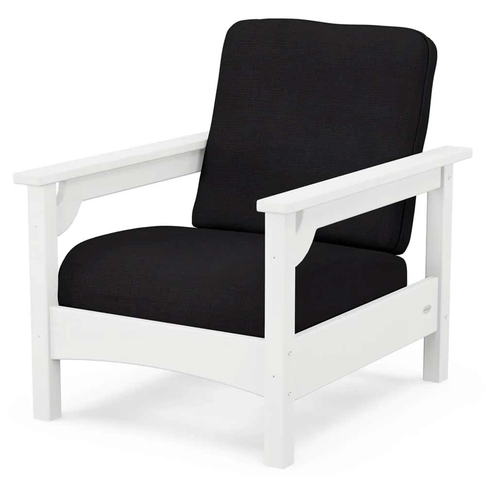 POLYWOOD® Outdoor Furniture White / Midnight Linen POLYWOOD® - Club Chair - PWCLC23GY