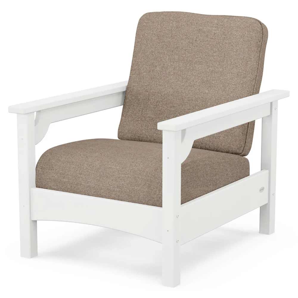 POLYWOOD® Outdoor Furniture White / Spiced Burlap POLYWOOD® - Club Chair - PWCLC23GY