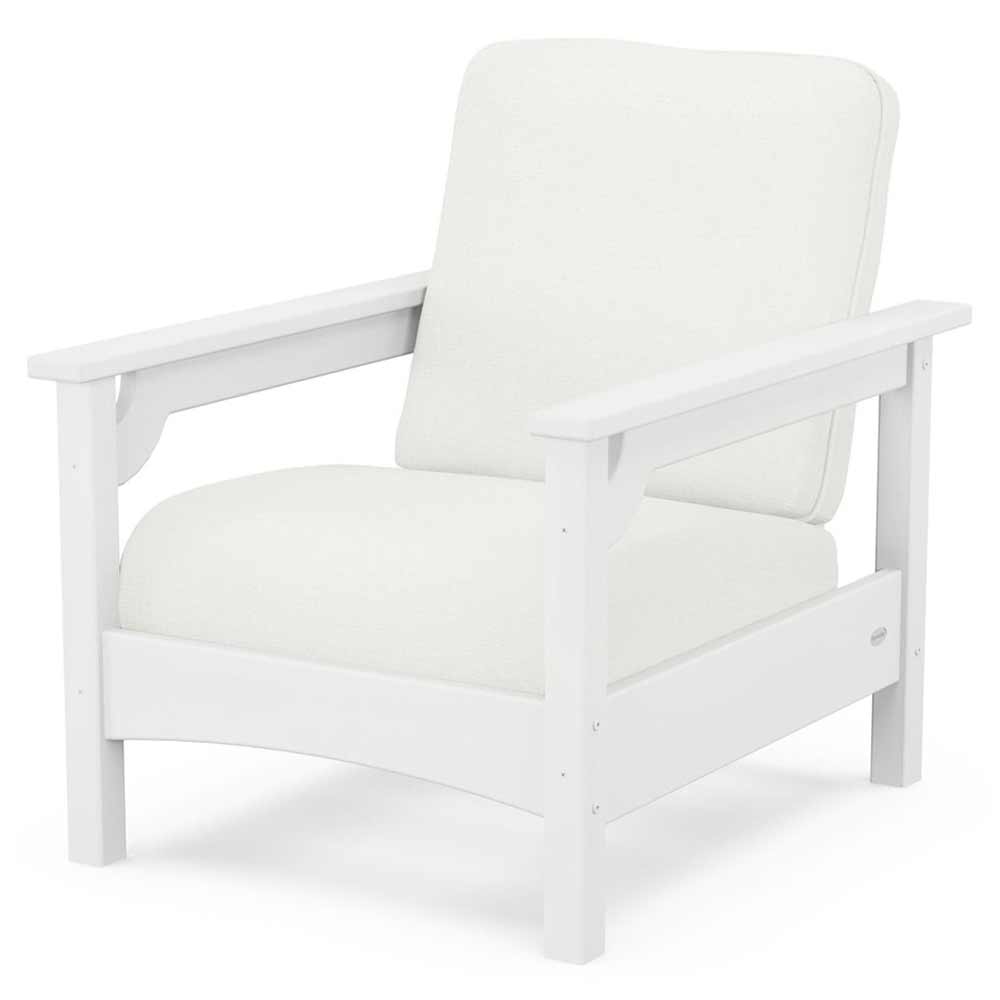 POLYWOOD® Outdoor Furniture White / Natural Linen POLYWOOD® - Club Chair - PWCLC23GY