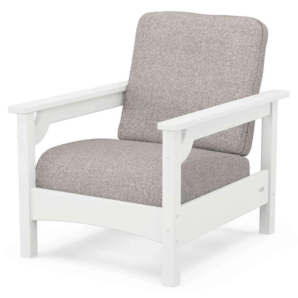 POLYWOOD® Outdoor Furniture White / Weathered Tweed POLYWOOD® - Club Chair - PWCLC23GY