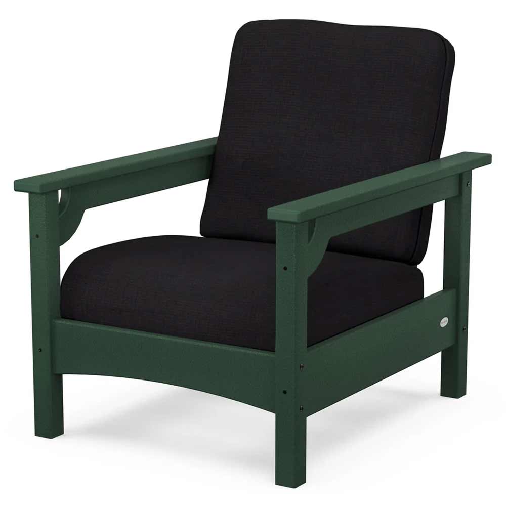 POLYWOOD® Outdoor Furniture Green / Midnight Linen POLYWOOD® - Club Chair - PWCLC23GY