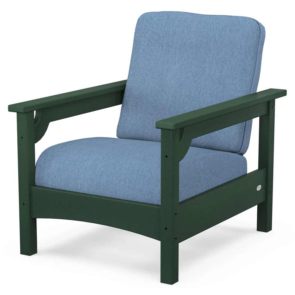 POLYWOOD® Outdoor Furniture Green / Sky Blue POLYWOOD® - Club Chair - PWCLC23GY