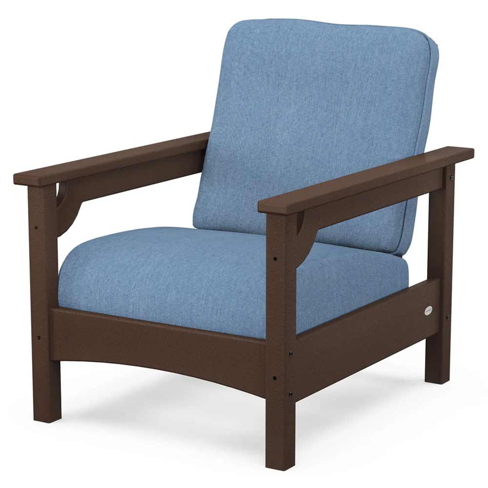 POLYWOOD® Outdoor Furniture Mahogany / Sky Blue POLYWOOD® - Club Chair - PWCLC23GY