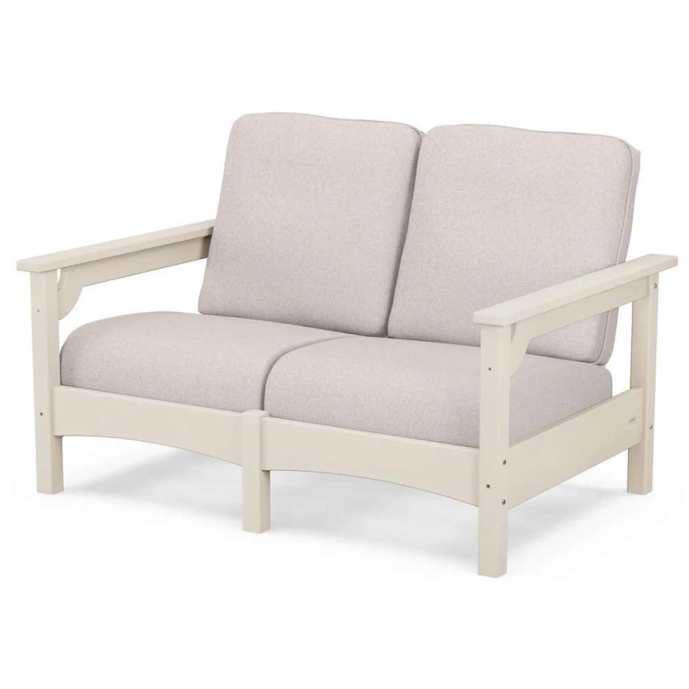 POLYWOOD® Outdoor Furniture Sand / Dune Burlap POLYWOOD® - Club Loveseat - PWCLC47GY