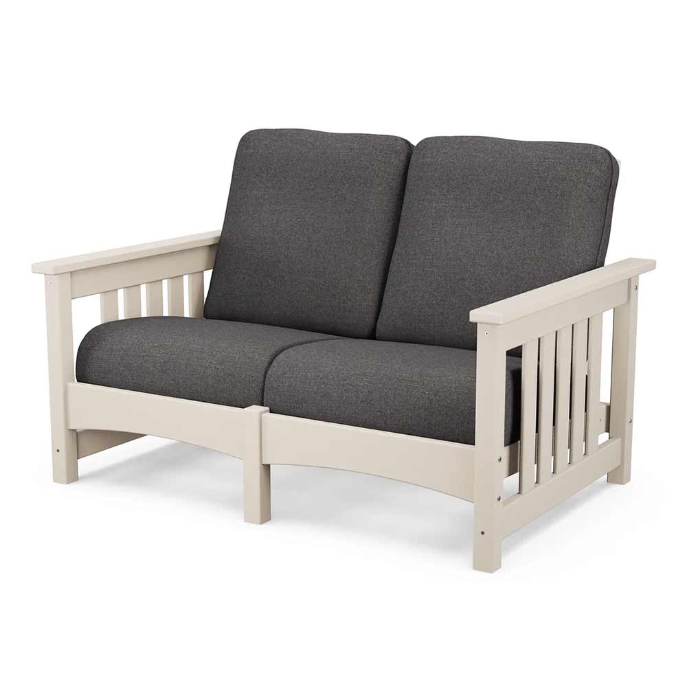 POLYWOOD® Outdoor Furniture POLYWOOD® - Club Mission Loveseat - PWCMC47GY