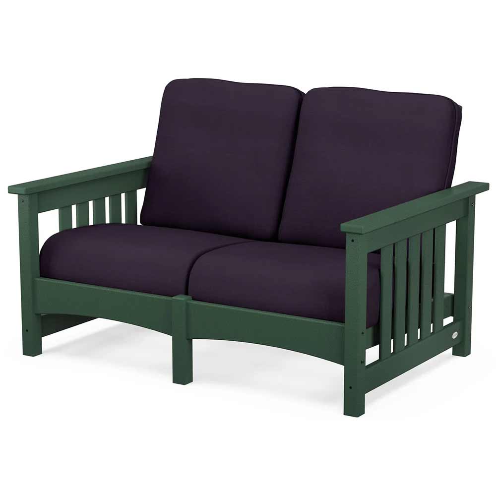 POLYWOOD® Outdoor Furniture POLYWOOD® - Club Mission Loveseat - PWCMC47GY