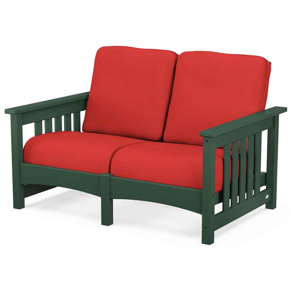 POLYWOOD® Outdoor Furniture POLYWOOD® - Club Mission Loveseat - PWCMC47GY