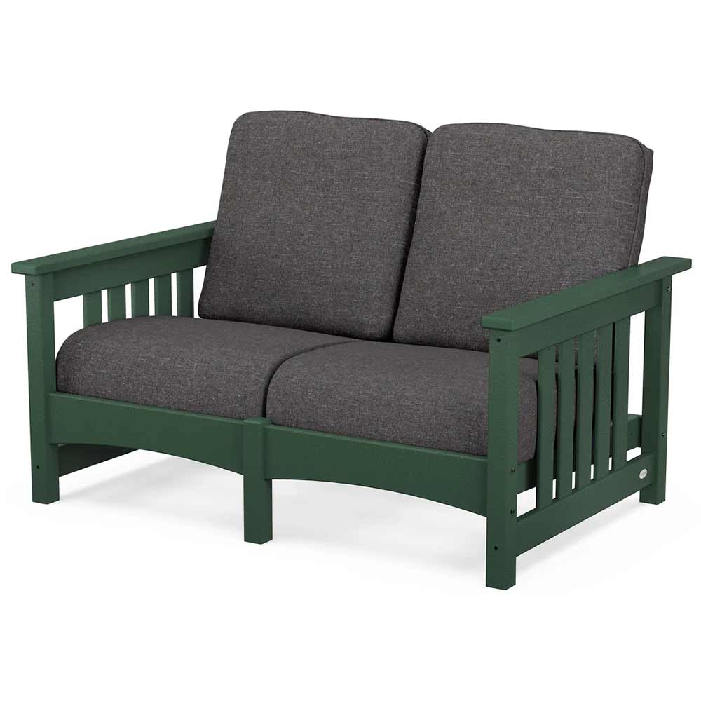 POLYWOOD® Outdoor Furniture POLYWOOD® - Club Mission Loveseat - PWCMC47GY