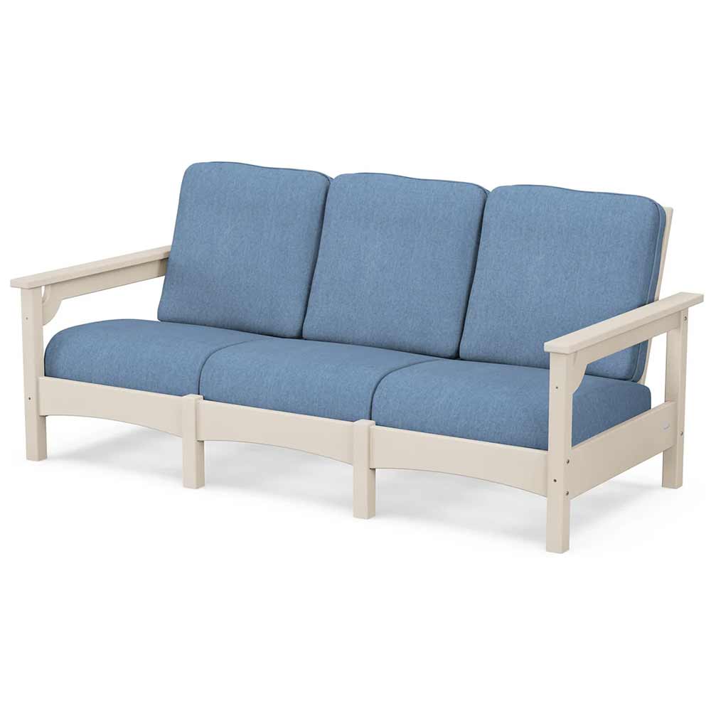 POLYWOOD® Outdoor Furniture Sand / Sky Blue POLYWOOD® Club Sofa - PWCLC71