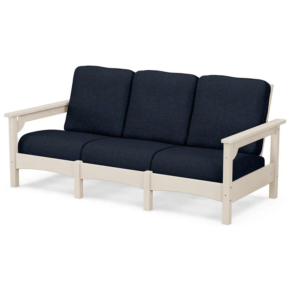 POLYWOOD® Outdoor Furniture Sand / Marine Indigo POLYWOOD® Club Sofa - PWCLC71