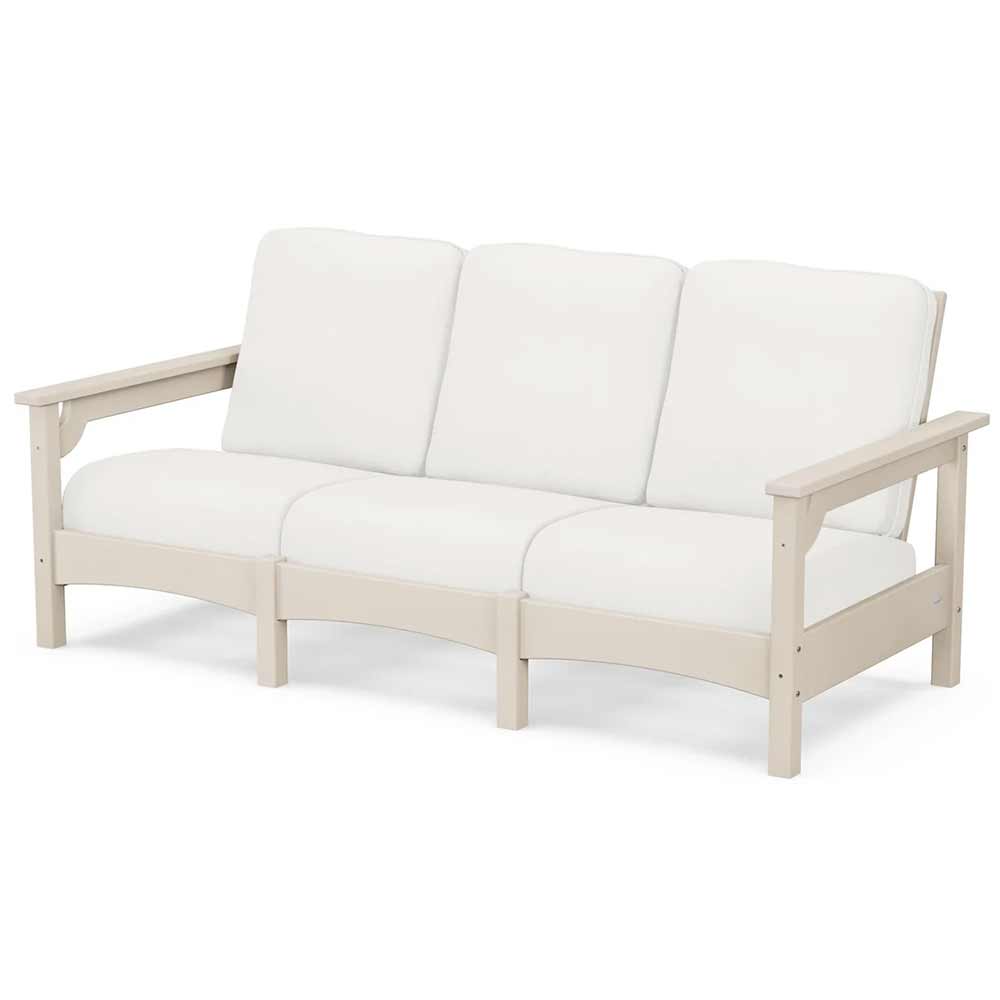 POLYWOOD® Outdoor Furniture Sand / Natural Linen POLYWOOD® Club Sofa - PWCLC71