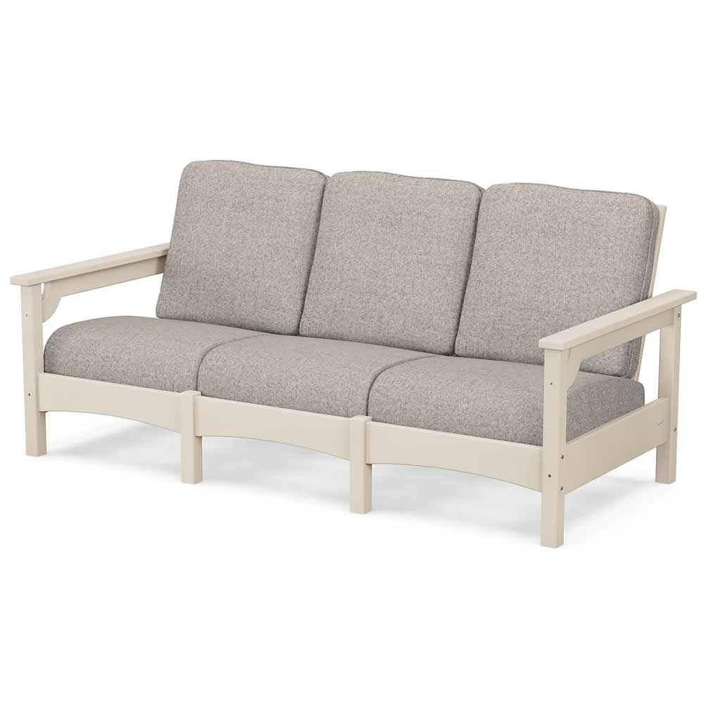 POLYWOOD® Outdoor Furniture Sand / Weathered Tweed POLYWOOD® Club Sofa - PWCLC71
