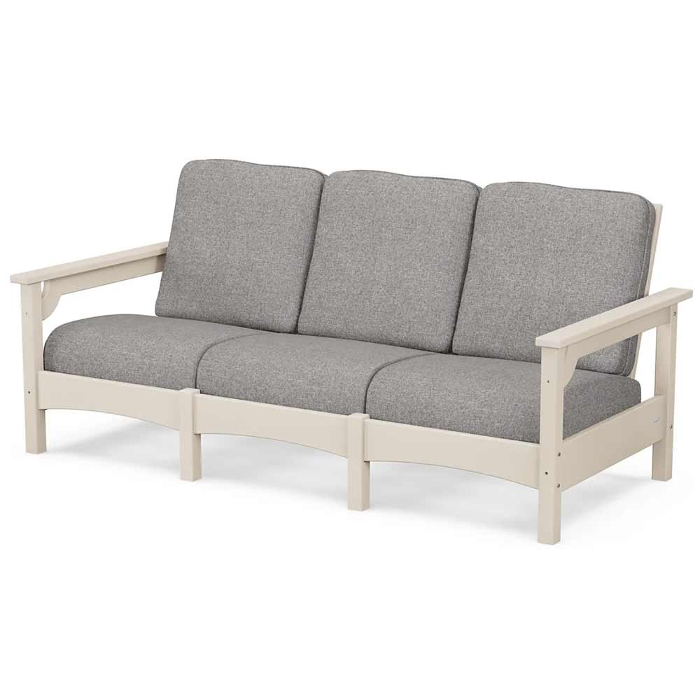 POLYWOOD® Outdoor Furniture Sand / Grey Mist POLYWOOD® Club Sofa - PWCLC71