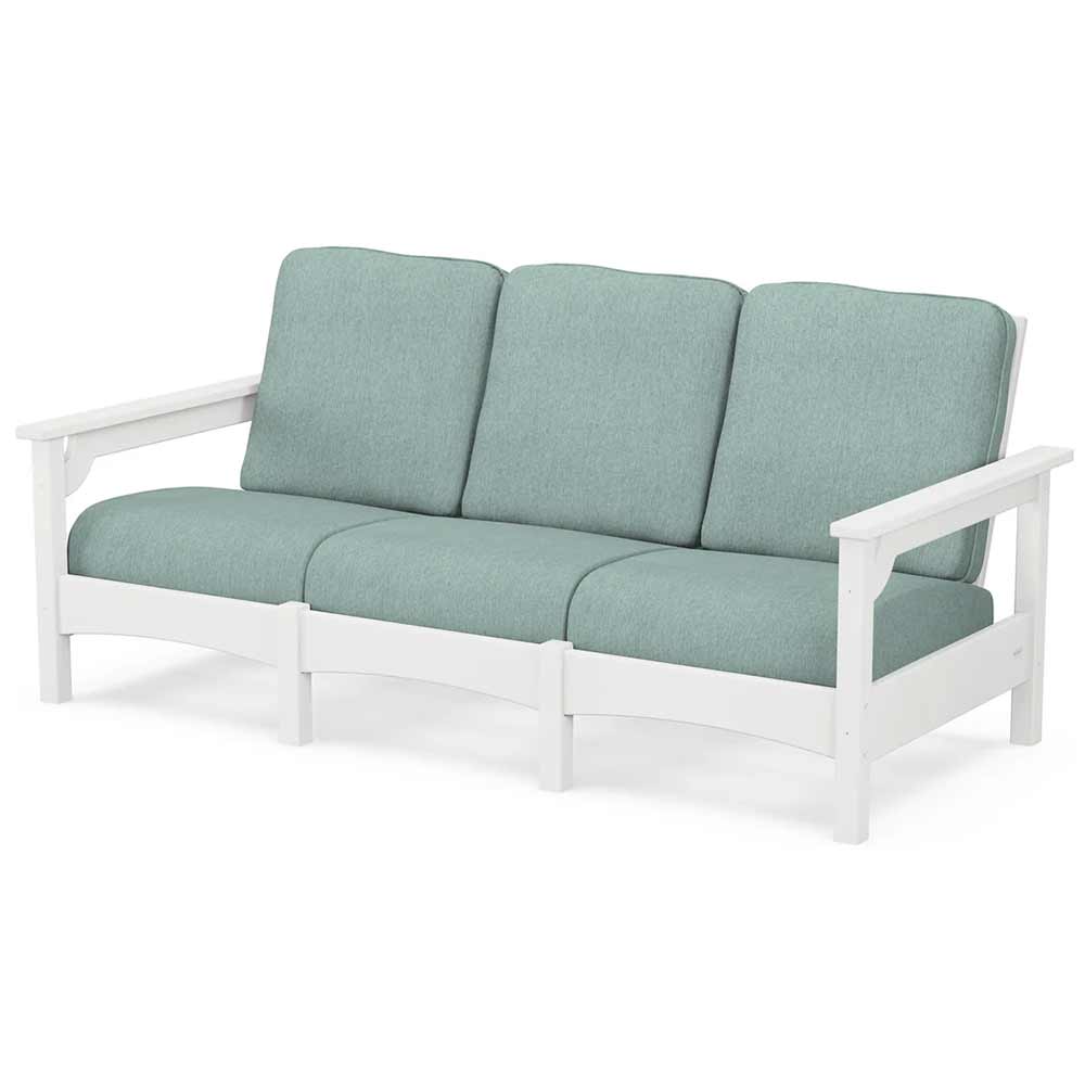 POLYWOOD® Outdoor Furniture White / Glacier Spa POLYWOOD® Club Sofa - PWCLC71