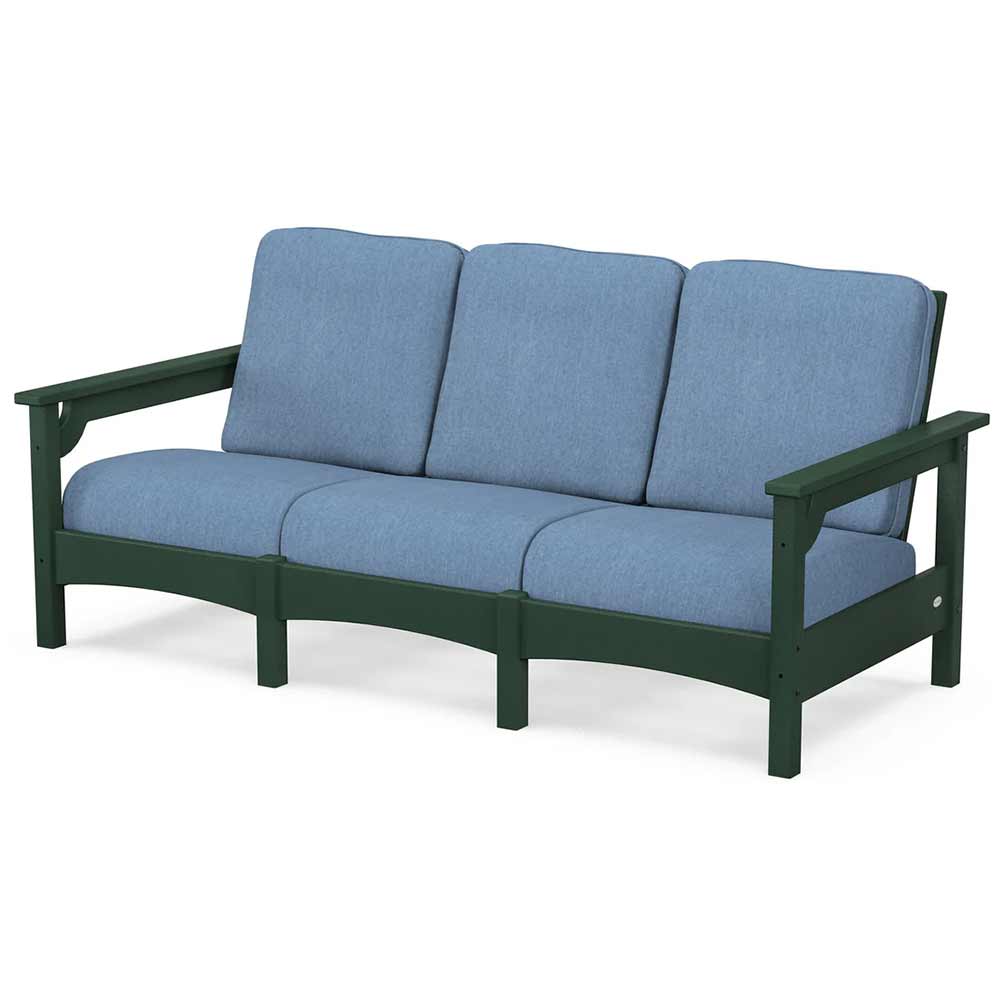 POLYWOOD® Outdoor Furniture Green / Sky Blue POLYWOOD® Club Sofa - PWCLC71