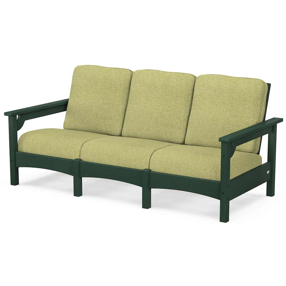 POLYWOOD® Outdoor Furniture Green / Chartreuse Boucle POLYWOOD® Club Sofa - PWCLC71