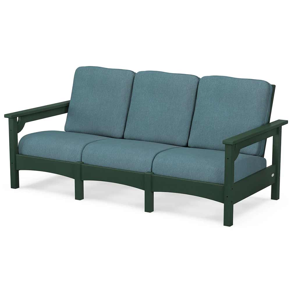 POLYWOOD® Outdoor Furniture Green / Ocean Teal POLYWOOD® Club Sofa - PWCLC71