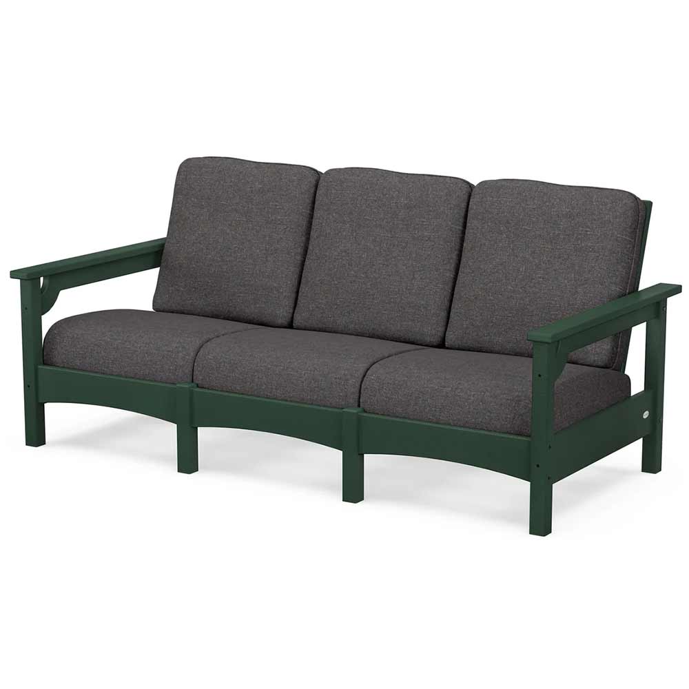 POLYWOOD® Outdoor Furniture Green / Ash Charcoal POLYWOOD® Club Sofa - PWCLC71