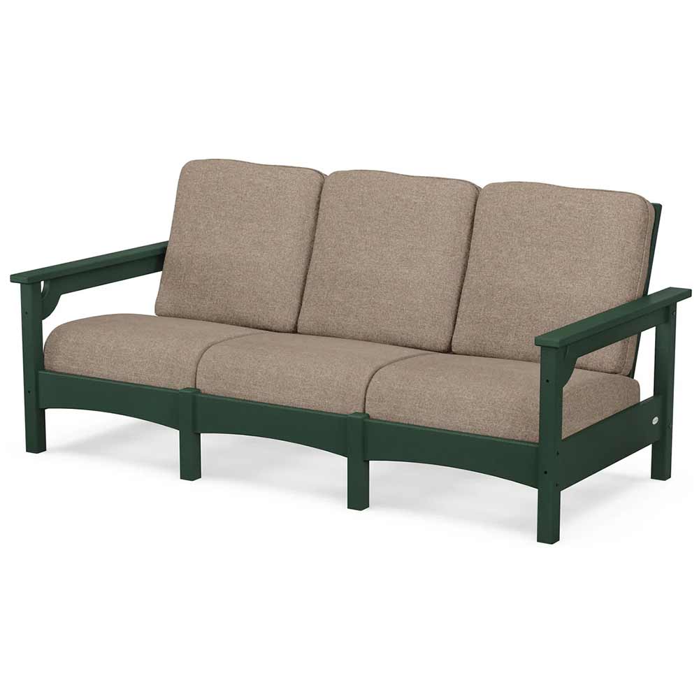 POLYWOOD® Outdoor Furniture Green / Spiced Burlap POLYWOOD® Club Sofa - PWCLC71