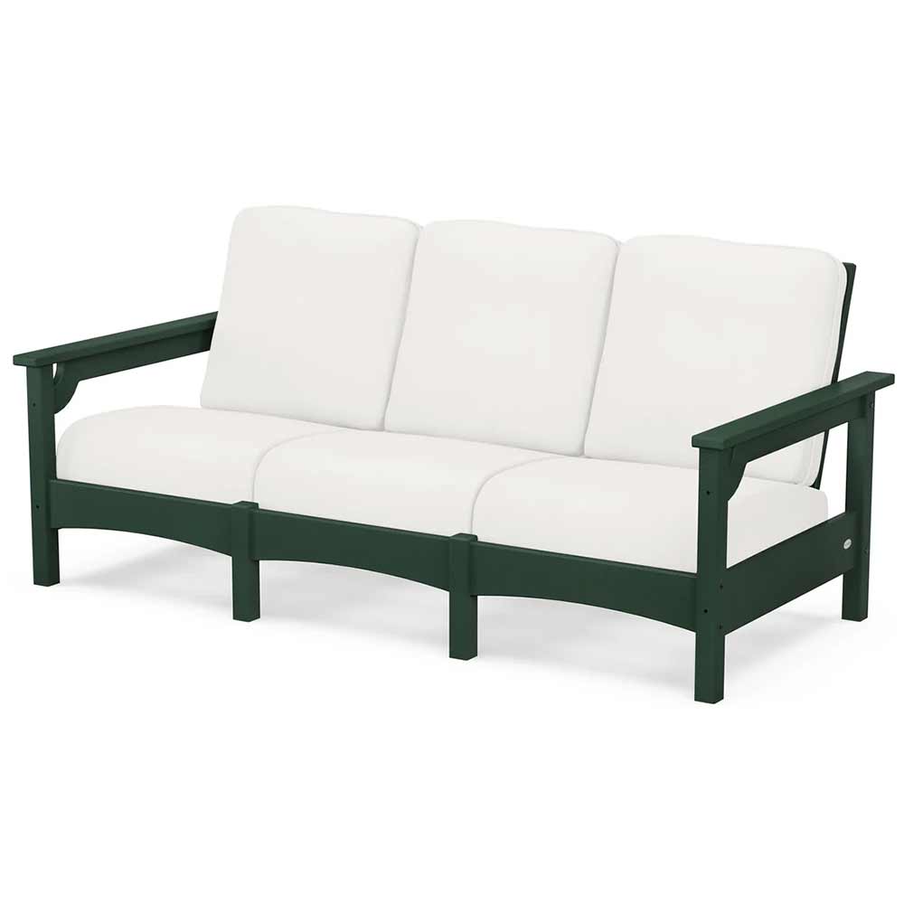 POLYWOOD® Outdoor Furniture Green / Natural Linen POLYWOOD® Club Sofa - PWCLC71