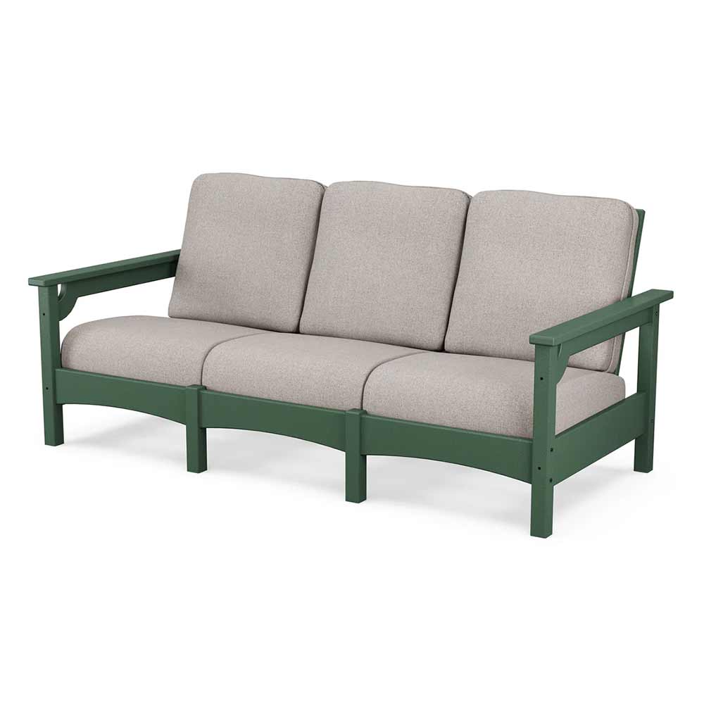 POLYWOOD® Outdoor Furniture Green / Weathered Tweed POLYWOOD® Club Sofa - PWCLC71
