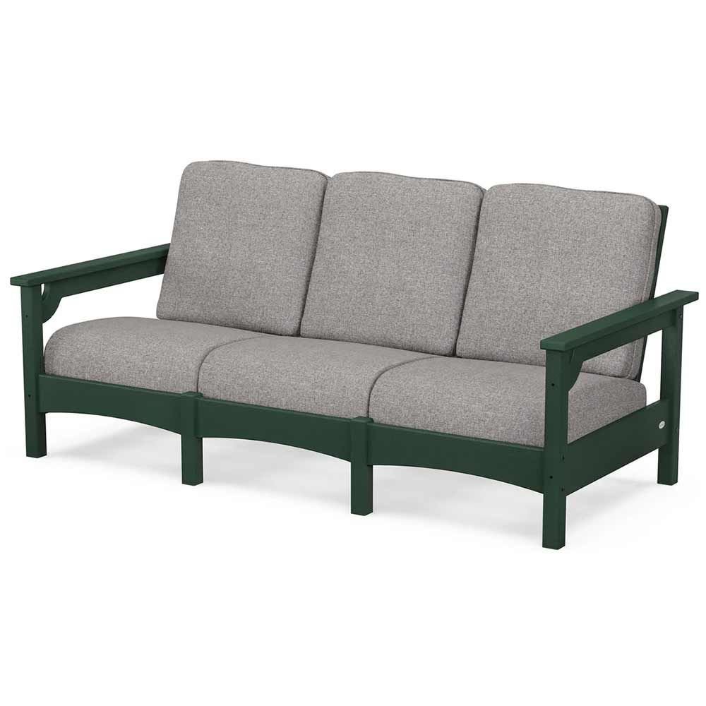 POLYWOOD® Outdoor Furniture Green / Grey Mist POLYWOOD® Club Sofa - PWCLC71