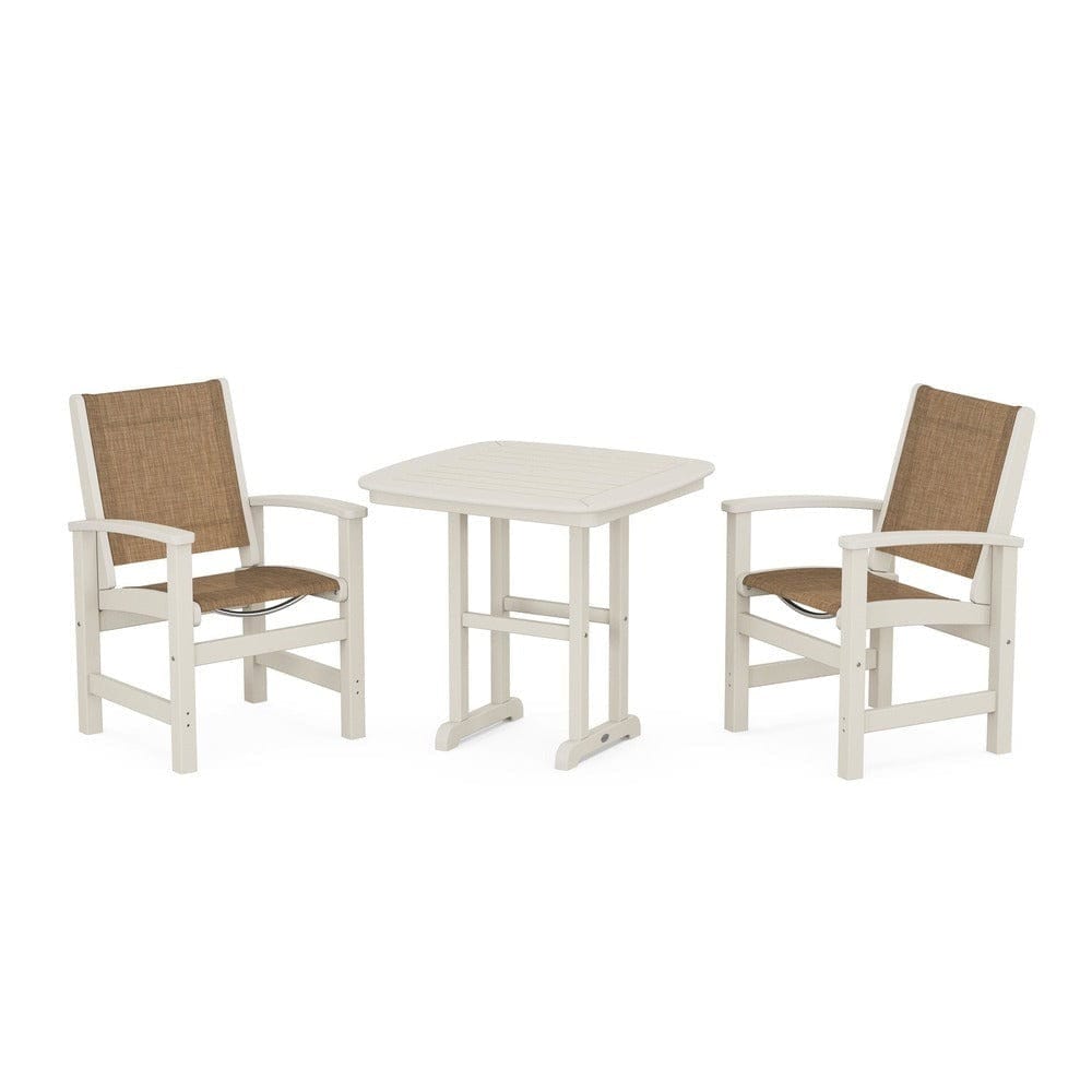 POLYWOOD® Outdoor Furniture Sand / Burlap Sling POLYWOOD® - Coastal 3-Piece Dining Set - PWS1205