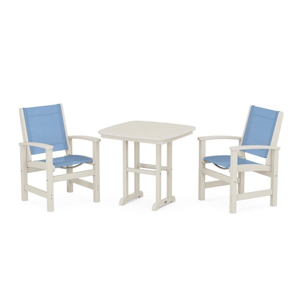 POLYWOOD® Outdoor Furniture Sand / Poolside Sling POLYWOOD® - Coastal 3-Piece Dining Set - PWS1205