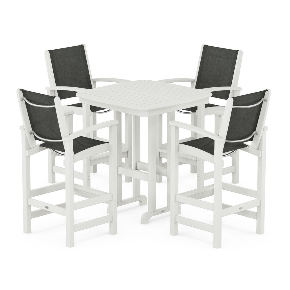 POLYWOOD® Outdoor Furniture POLYWOOD® Coastal 5-Piece Bar Set - PWS210-1