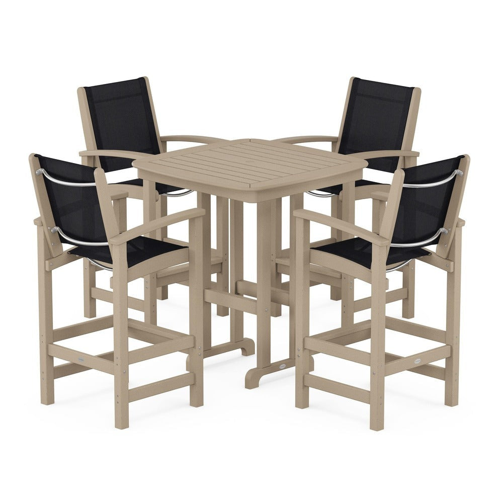 POLYWOOD® Outdoor Furniture POLYWOOD® Coastal 5-Piece Bar Set - PWS210-1