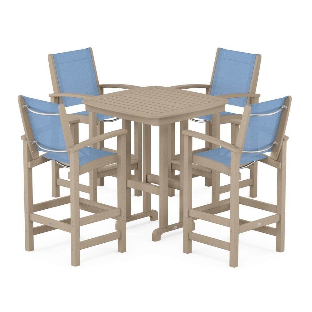 POLYWOOD® Outdoor Furniture POLYWOOD® Coastal 5-Piece Bar Set - PWS210-1