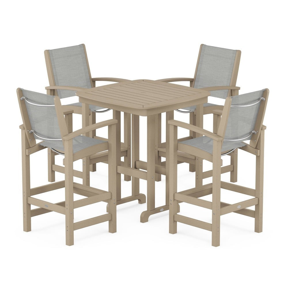 POLYWOOD® Outdoor Furniture POLYWOOD® Coastal 5-Piece Bar Set - PWS210-1