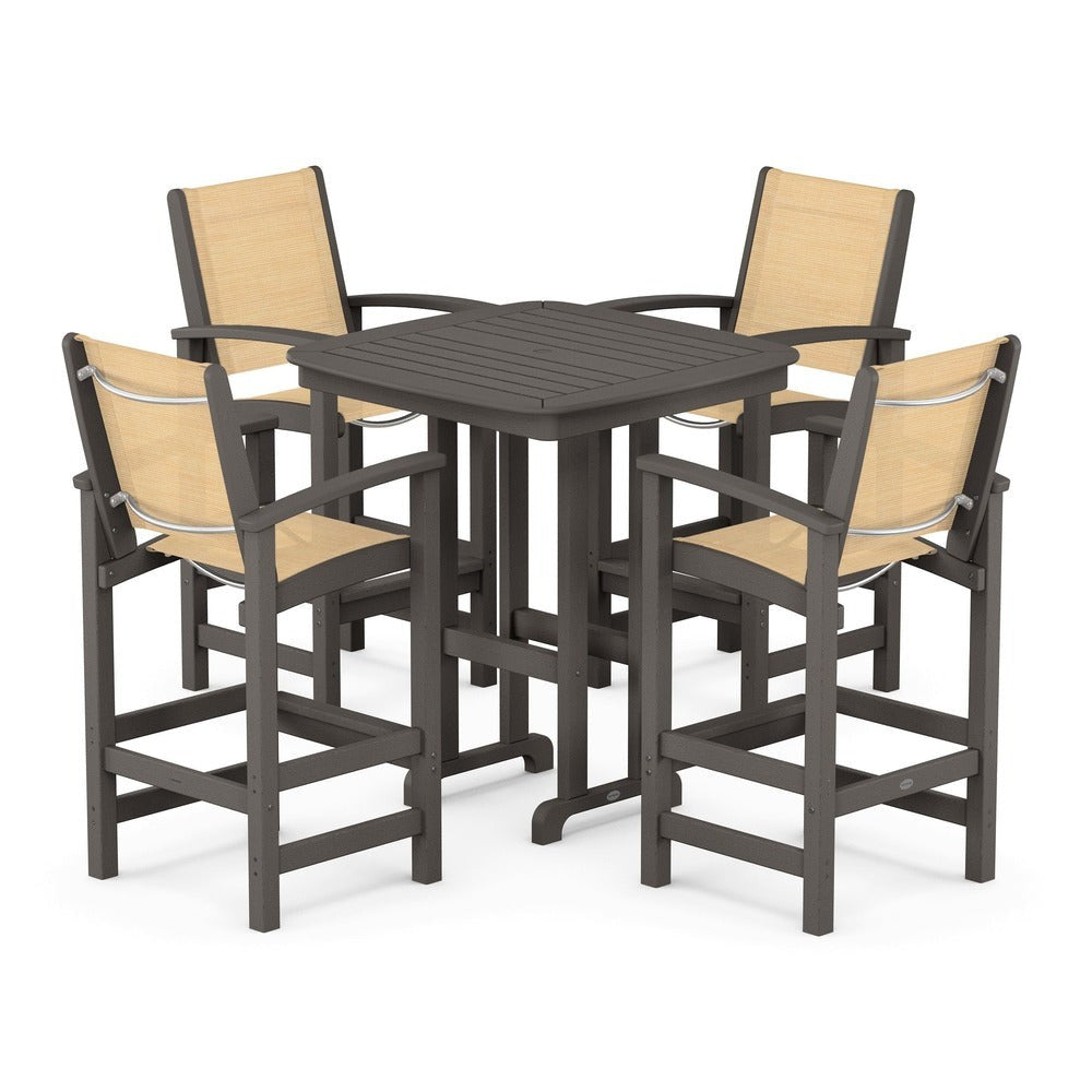 POLYWOOD® Outdoor Furniture POLYWOOD® Coastal 5-Piece Bar Set - PWS210-1