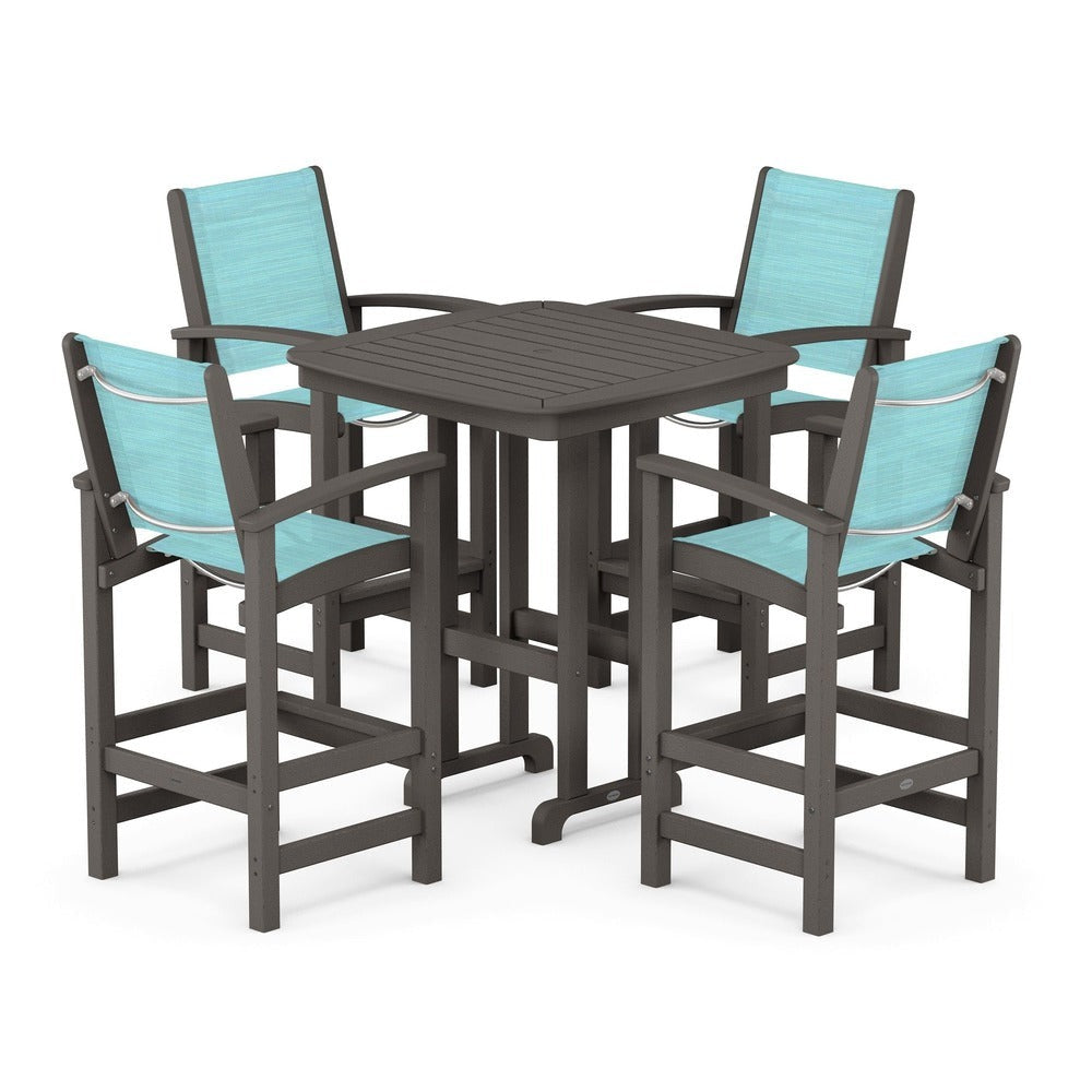 POLYWOOD® Outdoor Furniture POLYWOOD® Coastal 5-Piece Bar Set - PWS210-1