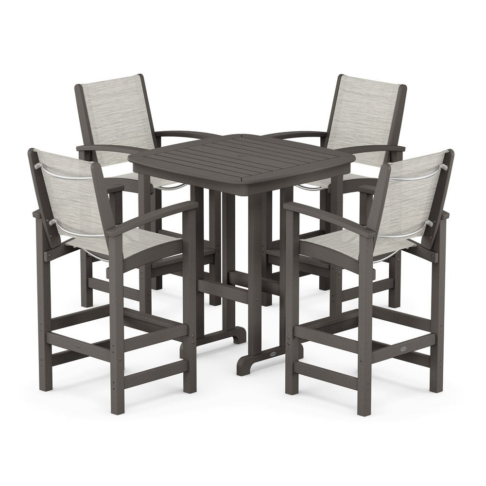 POLYWOOD® Outdoor Furniture POLYWOOD® Coastal 5-Piece Bar Set - PWS210-1
